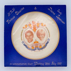 Vintage Princess Diana Commemorative Wedding Plate w Original Box